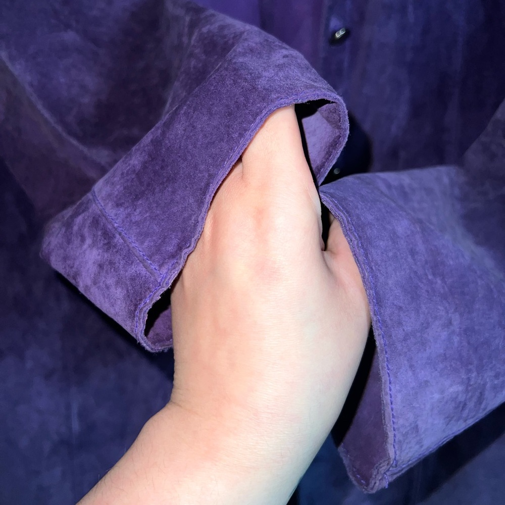 CHICOS PURPLE SUEDE LEATHER JACKET - Picture 5 of 5